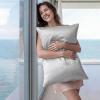 imageBedsure Cooling Pillowcase Silk  Like Pillow Cases Queen Size Set of 2 Zipper Pillow Case Infused 3 HA amp Ceramides to Hydrate Skin OekoTEX Certified White03  Grey
