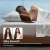 imageBedsure Cooling Pillowcase Silk  Like Pillow Cases Queen Size Set of 2 Zipper Pillow Case Infused 3 HA amp Ceramides to Hydrate Skin OekoTEX Certified White03  Grey