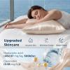 imageBedsure Cooling Pillowcase Silk  Like Pillow Cases Queen Size Set of 2 Zipper Pillow Case Infused 3 HA amp Ceramides to Hydrate Skin OekoTEX Certified White02  Beige