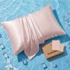 imageBedsure Cooling Pillowcase Silk  Like Pillow Cases Queen Size Set of 2 Zipper Pillow Case Infused 3 HA amp Ceramides to Hydrate Skin OekoTEX Certified White04  Pink
