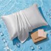 imageBedsure Cooling Pillowcase Silk  Like Pillow Cases Queen Size Set of 2 Zipper Pillow Case Infused 3 HA amp Ceramides to Hydrate Skin OekoTEX Certified White03  Grey