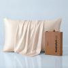 imageBedsure Cooling Pillowcase Silk  Like Pillow Cases Queen Size Set of 2 Zipper Pillow Case Infused 3 HA amp Ceramides to Hydrate Skin OekoTEX Certified White02  Beige