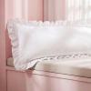 imageBedsure Ruffle Pillow Cases Black Pillow Shams Standard Size Set of 2 Double Brushed Microfiber Ruffled Pillow Covers with Envelope Closure 20 x 2601  White