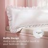 imageBedsure Ruffle Pillow Cases Black Pillow Shams Standard Size Set of 2 Double Brushed Microfiber Ruffled Pillow Covers with Envelope Closure 20 x 2601  White