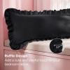 imageBedsure Ruffle Pillow Cases Black Pillow Shams Standard Size Set of 2 Double Brushed Microfiber Ruffled Pillow Covers with Envelope Closure 20 x 2602  Black
