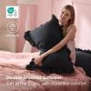 imageBedsure Ruffle Pillow Cases Black Pillow Shams Standard Size Set of 2 Double Brushed Microfiber Ruffled Pillow Covers with Envelope Closure 20 x 2602  Black