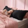 imageBedsure Ruffle Pillow Cases Black Pillow Shams Standard Size Set of 2 Double Brushed Microfiber Ruffled Pillow Covers with Envelope Closure 20 x 2602  Black