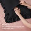 imageBedsure Ruffle Pillow Cases Black Pillow Shams Standard Size Set of 2 Double Brushed Microfiber Ruffled Pillow Covers with Envelope Closure 20 x 2602  Black