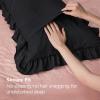 imageBedsure Ruffle Pillow Cases Black Pillow Shams Standard Size Set of 2 Double Brushed Microfiber Ruffled Pillow Covers with Envelope Closure 20 x 2602  Black