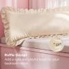 imageBedsure Ruffle Pillow Cases Black Pillow Shams Standard Size Set of 2 Double Brushed Microfiber Ruffled Pillow Covers with Envelope Closure 20 x 2603  Beige