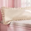 imageBedsure Ruffle Pillow Cases Black Pillow Shams Standard Size Set of 2 Double Brushed Microfiber Ruffled Pillow Covers with Envelope Closure 20 x 2603  Beige