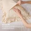 imageBedsure Ruffle Pillow Cases Black Pillow Shams Standard Size Set of 2 Double Brushed Microfiber Ruffled Pillow Covers with Envelope Closure 20 x 2603  Beige