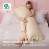 imageBedsure Ruffle Pillow Cases Black Pillow Shams Standard Size Set of 2 Double Brushed Microfiber Ruffled Pillow Covers with Envelope Closure 20 x 2603  Beige