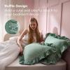 imageBedsure Ruffle Pillow Cases Black Pillow Shams Standard Size Set of 2 Double Brushed Microfiber Ruffled Pillow Covers with Envelope Closure 20 x 2604  Sage Green
