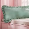 imageBedsure Ruffle Pillow Cases Black Pillow Shams Standard Size Set of 2 Double Brushed Microfiber Ruffled Pillow Covers with Envelope Closure 20 x 2604  Sage Green