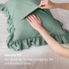 imageBedsure Ruffle Pillow Cases Black Pillow Shams Standard Size Set of 2 Double Brushed Microfiber Ruffled Pillow Covers with Envelope Closure 20 x 2604  Sage Green