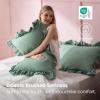 imageBedsure Ruffle Pillow Cases Black Pillow Shams Standard Size Set of 2 Double Brushed Microfiber Ruffled Pillow Covers with Envelope Closure 20 x 2604  Sage Green
