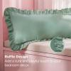 imageBedsure Ruffle Pillow Cases Black Pillow Shams Standard Size Set of 2 Double Brushed Microfiber Ruffled Pillow Covers with Envelope Closure 20 x 2604  Sage Green
