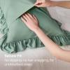 imageBedsure Ruffle Pillow Cases Black Pillow Shams Standard Size Set of 2 Double Brushed Microfiber Ruffled Pillow Covers with Envelope Closure 20 x 2604  Sage Green