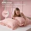 imageBedsure Ruffle Pillow Cases Black Pillow Shams Standard Size Set of 2 Double Brushed Microfiber Ruffled Pillow Covers with Envelope Closure 20 x 2605  Blush Pink