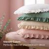 imageBedsure Ruffle Pillow Cases Black Pillow Shams Standard Size Set of 2 Double Brushed Microfiber Ruffled Pillow Covers with Envelope Closure 20 x 2605  Blush Pink