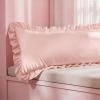 imageBedsure Ruffle Pillow Cases Black Pillow Shams Standard Size Set of 2 Double Brushed Microfiber Ruffled Pillow Covers with Envelope Closure 20 x 2605  Blush Pink