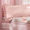 imageBedsure Ruffle Pillow Cases Black Pillow Shams Standard Size Set of 2 Double Brushed Microfiber Ruffled Pillow Covers with Envelope Closure 20 x 2605  Blush Pink