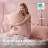 imageBedsure Ruffle Pillow Cases Black Pillow Shams Standard Size Set of 2 Double Brushed Microfiber Ruffled Pillow Covers with Envelope Closure 20 x 2605  Blush Pink