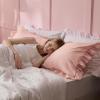 imageBedsure Ruffle Pillow Cases Black Pillow Shams Standard Size Set of 2 Double Brushed Microfiber Ruffled Pillow Covers with Envelope Closure 20 x 2605  Blush Pink
