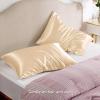 imageBedsure Satin Pillowcase with Zipper Similar to Silk Pillow Cases 2 Pack Satin King Size Pillow Cases Set of 2 Silky amp Soft Pillow Cover for Hair and Skin Gifts for Women Men Pink 20x36 Inches18  Champagne  Zipper