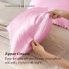 imageBedsure Satin Pillowcase with Zipper Similar to Silk Pillow Cases 2 Pack Satin King Size Pillow Cases Set of 2 Silky amp Soft Pillow Cover for Hair and Skin Gifts for Women Men Pink 20x36 Inches07  Pink  Zipper