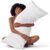 imageBedsure Satin Pillowcase with Zipper Similar to Silk Pillow Cases 2 Pack Satin King Size Pillow Cases Set of 2 Silky amp Soft Pillow Cover for Hair and Skin Gifts for Women Men Pink 20x36 Inches02  White  Zipper