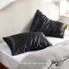 imageBedsure Satin Pillowcase with Zipper Similar to Silk Pillow Cases 2 Pack Satin King Size Pillow Cases Set of 2 Silky amp Soft Pillow Cover for Hair and Skin Gifts for Women Men Pink 20x36 Inches04  Black  Zipper