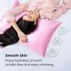 imageBedsure Satin Pillowcase with Zipper Similar to Silk Pillow Cases 2 Pack Satin King Size Pillow Cases Set of 2 Silky amp Soft Pillow Cover for Hair and Skin Gifts for Women Men Pink 20x36 Inches07  Pink  Zipper