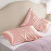 imageBedsure Satin Pillowcase with Zipper Similar to Silk Pillow Cases 2 Pack Satin King Size Pillow Cases Set of 2 Silky amp Soft Pillow Cover for Hair and Skin Gifts for Women Men Pink 20x36 Inches16  Peach Pink  Zipper