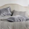 imageBedsure Satin Pillowcase with Zipper Similar to Silk Pillow Cases 2 Pack Satin King Size Pillow Cases Set of 2 Silky amp Soft Pillow Cover for Hair and Skin Gifts for Women Men Pink 20x36 Inches05  Dark Grey  Zipper
