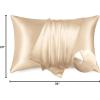 imageBedsure Satin Pillowcase with Zipper Similar to Silk Pillow Cases 2 Pack Satin King Size Pillow Cases Set of 2 Silky amp Soft Pillow Cover for Hair and Skin Gifts for Women Men Pink 20x36 Inches18  Champagne  Zipper