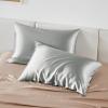 imageBedsure Satin Pillowcase with Zipper Similar to Silk Pillow Cases 2 Pack Satin King Size Pillow Cases Set of 2 Silky amp Soft Pillow Cover for Hair and Skin Gifts for Women Men Pink 20x36 Inches03  Grey  Zipper