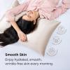 imageBedsure Satin Pillowcase with Zipper Similar to Silk Pillow Cases 2 Pack Satin King Size Pillow Cases Set of 2 Silky amp Soft Pillow Cover for Hair and Skin Gifts for Women Men Pink 20x36 Inches01  Beige  Zipper