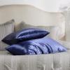 imageBedsure Satin Pillowcase with Zipper Similar to Silk Pillow Cases 2 Pack Satin King Size Pillow Cases Set of 2 Silky amp Soft Pillow Cover for Hair and Skin Gifts for Women Men Pink 20x36 Inches13  Navy  Zipper