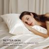 imageBedsure Satin Pillowcase with Zipper Similar to Silk Pillow Cases 2 Pack Satin King Size Pillow Cases Set of 2 Silky amp Soft Pillow Cover for Hair and Skin Gifts for Women Men Pink 20x36 Inches06  Ivory  Zipper