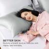 imageBedsure Satin Pillowcase with Zipper Similar to Silk Pillow Cases 2 Pack Satin King Size Pillow Cases Set of 2 Silky amp Soft Pillow Cover for Hair and Skin Gifts for Women Men Pink 20x36 Inches03  Grey  Zipper