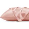 imageBedsure Satin Pillowcase with Zipper Similar to Silk Pillow Cases 2 Pack Satin King Size Pillow Cases Set of 2 Silky amp Soft Pillow Cover for Hair and Skin Gifts for Women Men Pink 20x36 Inches16  Peach Pink  Zipper