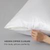 imageBedsure Satin Pillowcase with Zipper Similar to Silk Pillow Cases 2 Pack Satin King Size Pillow Cases Set of 2 Silky amp Soft Pillow Cover for Hair and Skin Gifts for Women Men Pink 20x36 Inches02  White  Zipper