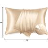 imageBedsure Satin Pillowcase with Zipper Similar to Silk Pillow Cases 2 Pack Satin King Size Pillow Cases Set of 2 Silky amp Soft Pillow Cover for Hair and Skin Gifts for Women Men Pink 20x36 Inches18  Champagne  Zipper