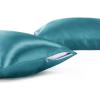 imageBedsure Satin Pillowcase with Zipper Similar to Silk Pillow Cases 2 Pack Satin King Size Pillow Cases Set of 2 Silky amp Soft Pillow Cover for Hair and Skin Gifts for Women Men Pink 20x36 Inches11  Teal Blue  Zipper