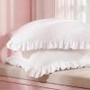 imageBedsure Ruffle Pillow Cases Black Pillow Shams Standard Size Set of 2 Double Brushed Microfiber Ruffled Pillow Covers with Envelope Closure 20 x 2601  White