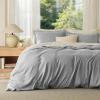 imageBedsure Duvet Cover Queen Size  Only Includes 1 Duvet Cover 90x90 Hotel Luxury Soft Double Brushed All Season Bedding for Kids amp Adults Zipper Closure Grey No Comforter No Pillow Shams05  Grey No Comforter