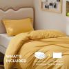 imageBedsure Duvet Cover Queen Size  Only Includes 1 Duvet Cover 90x90 Hotel Luxury Soft Double Brushed All Season Bedding for Kids amp Adults Zipper Closure Grey No Comforter No Pillow Shams10  Golden Yellow No Comforter