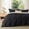 imageBedsure Duvet Cover Queen Size  Only Includes 1 Duvet Cover 90x90 Hotel Luxury Soft Double Brushed All Season Bedding for Kids amp Adults Zipper Closure Grey No Comforter No Pillow Shams07  Black No Comforter
